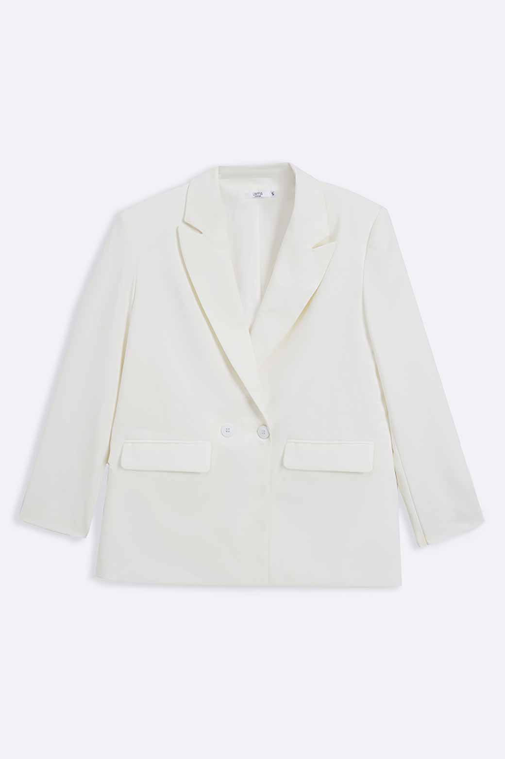 WHITE TAILORED OVERSIZED BLAZER