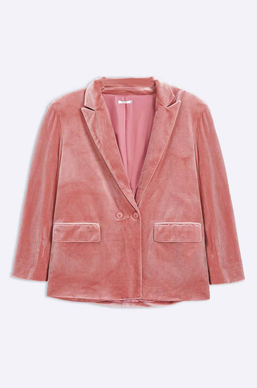 PINK OVERSIZED VELVET BLAZER