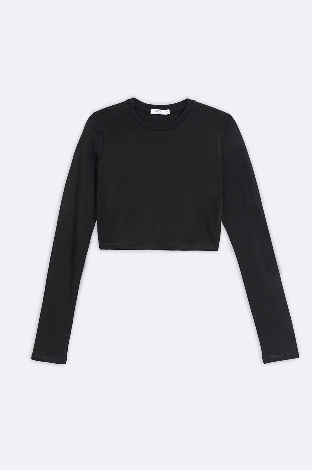 BLACK EVERYDAY CROPPED T-SHIRT