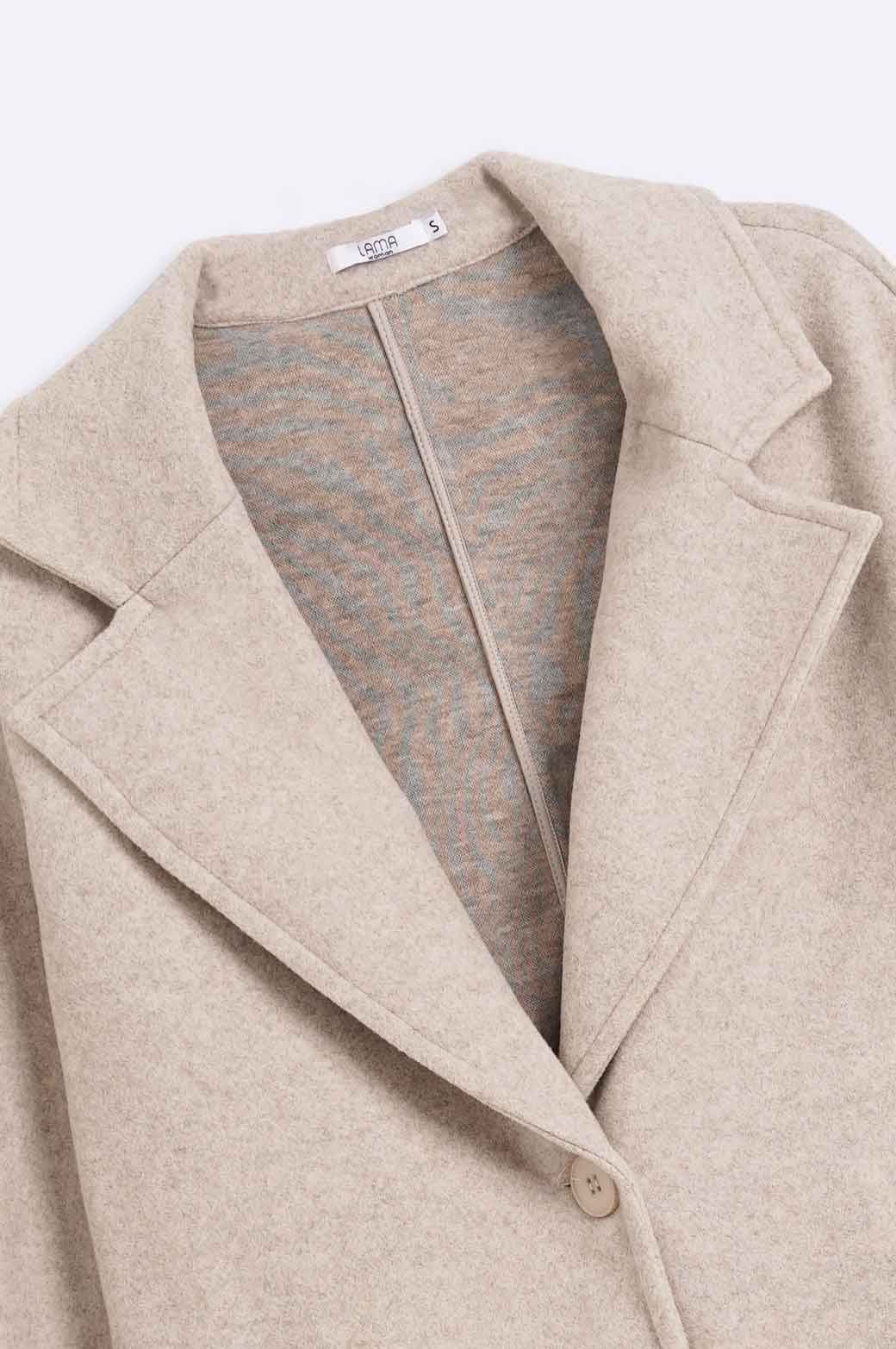 BEIGE SINGLE BREASTED LONG COAT