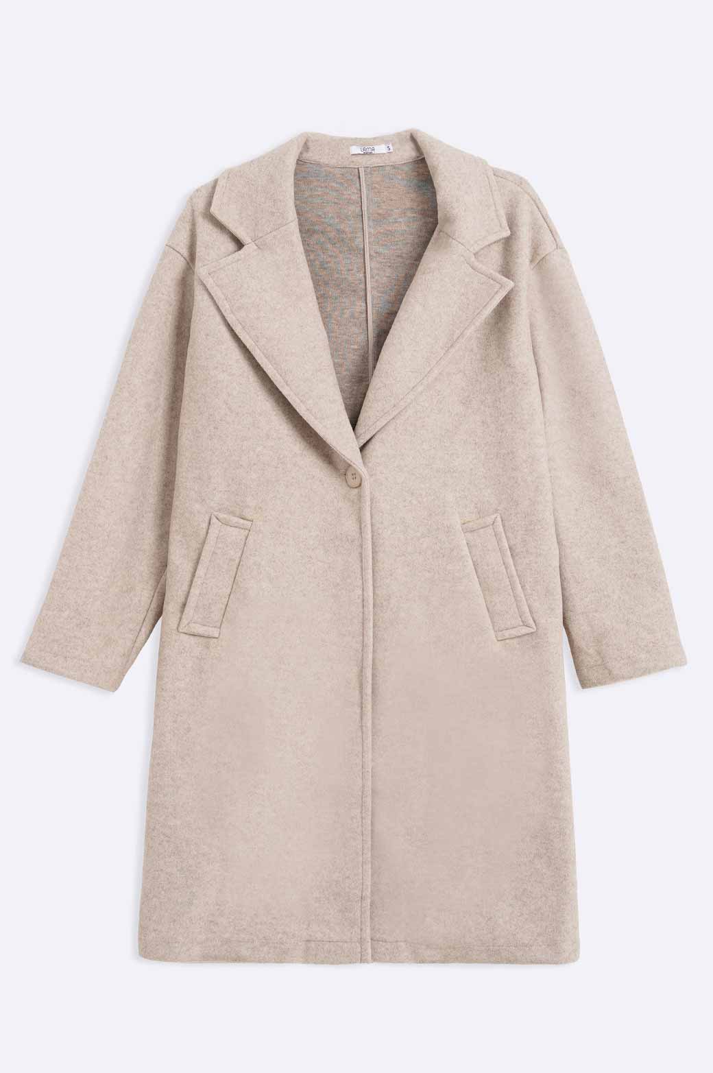 BEIGE SINGLE BREASTED LONG COAT