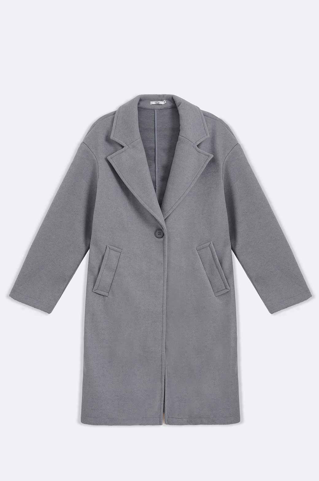 BLUE SINGLE BREASTED LONG COAT