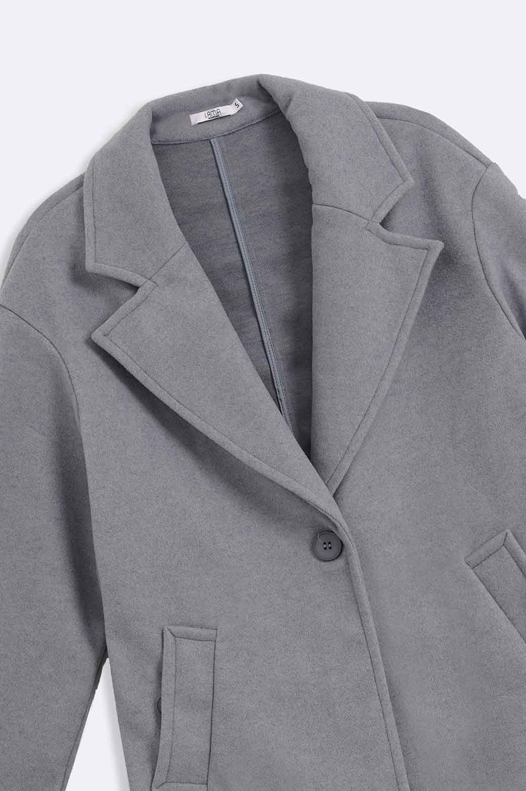 BLUE SINGLE BREASTED LONG COAT