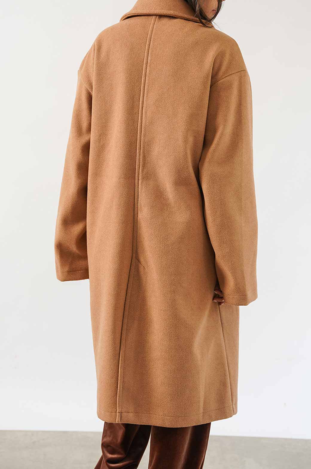 CAMEL SINGLE BREASTED LONG COAT