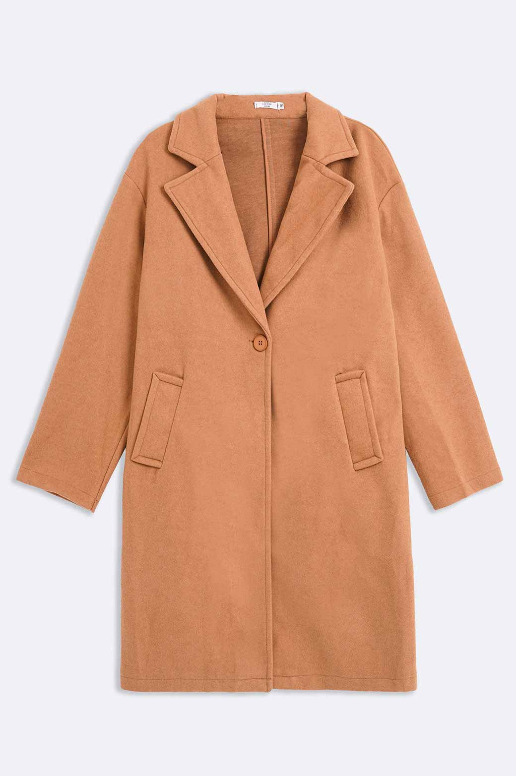 CAMEL SINGLE BREASTED LONG COAT