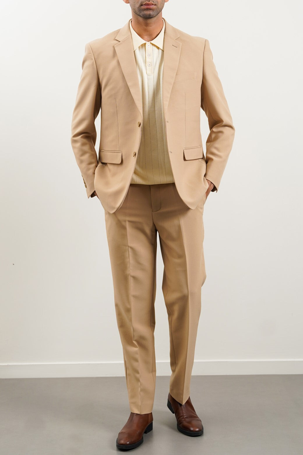 BEIGE TAILORED FIT BLAZER