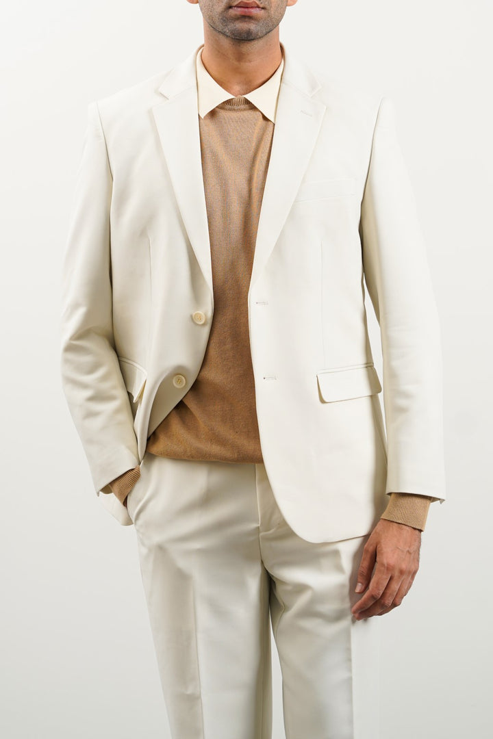 CREAM TAILORED FIT BLAZER