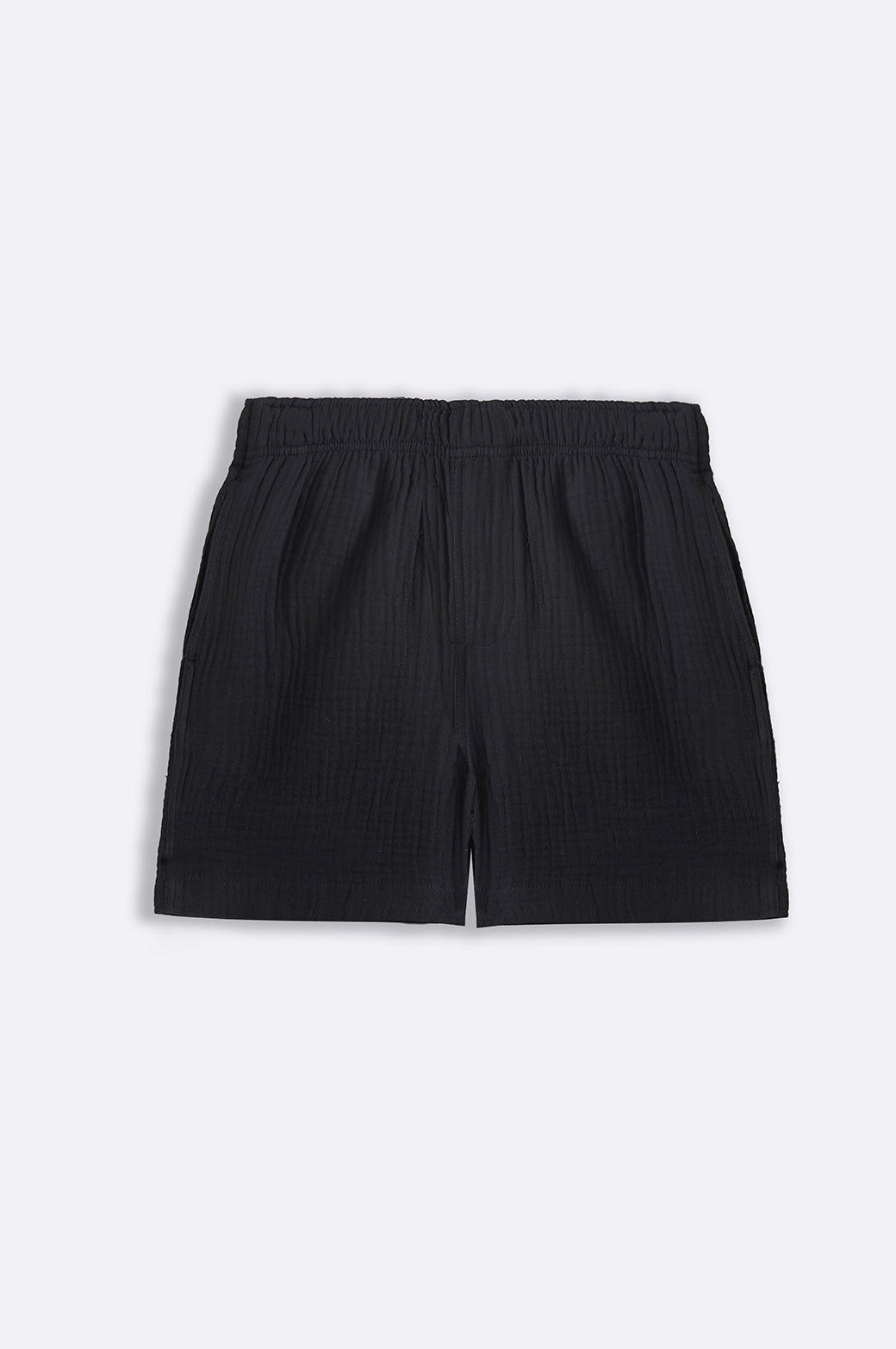 BLACK MUSLIN SHORTS