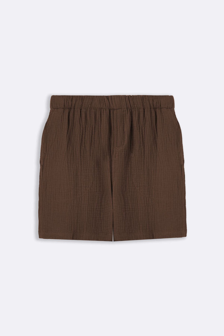 BROWN MUSLIN SHORTS