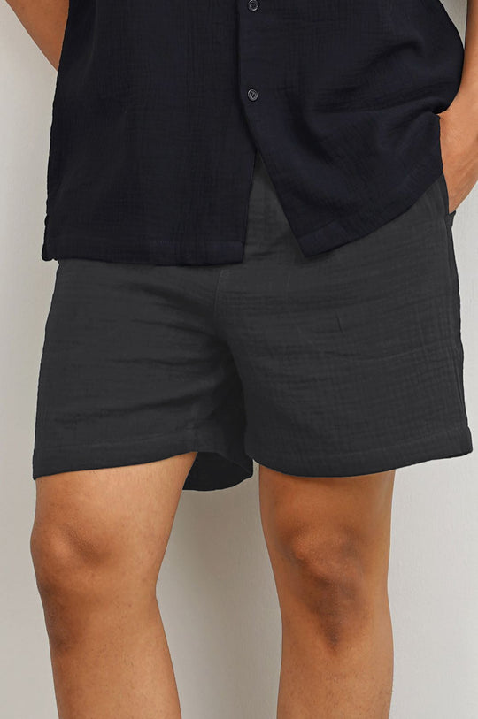 CHARCOAL MUSLIN SHORTS