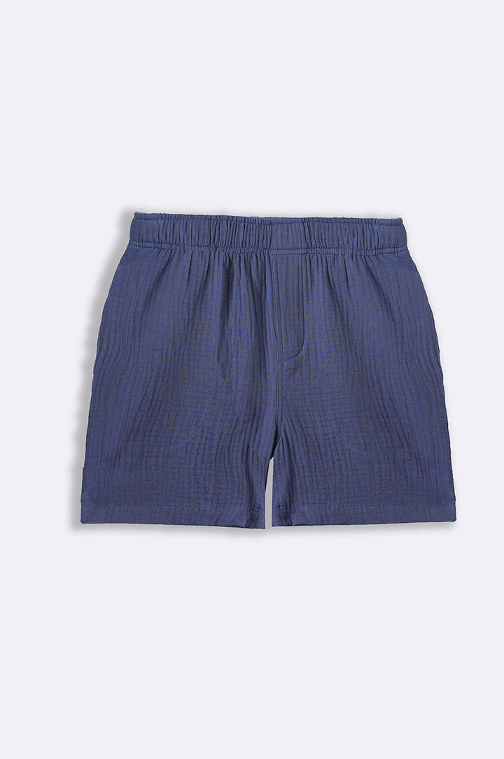 NAVY MUSLIN SHORTS