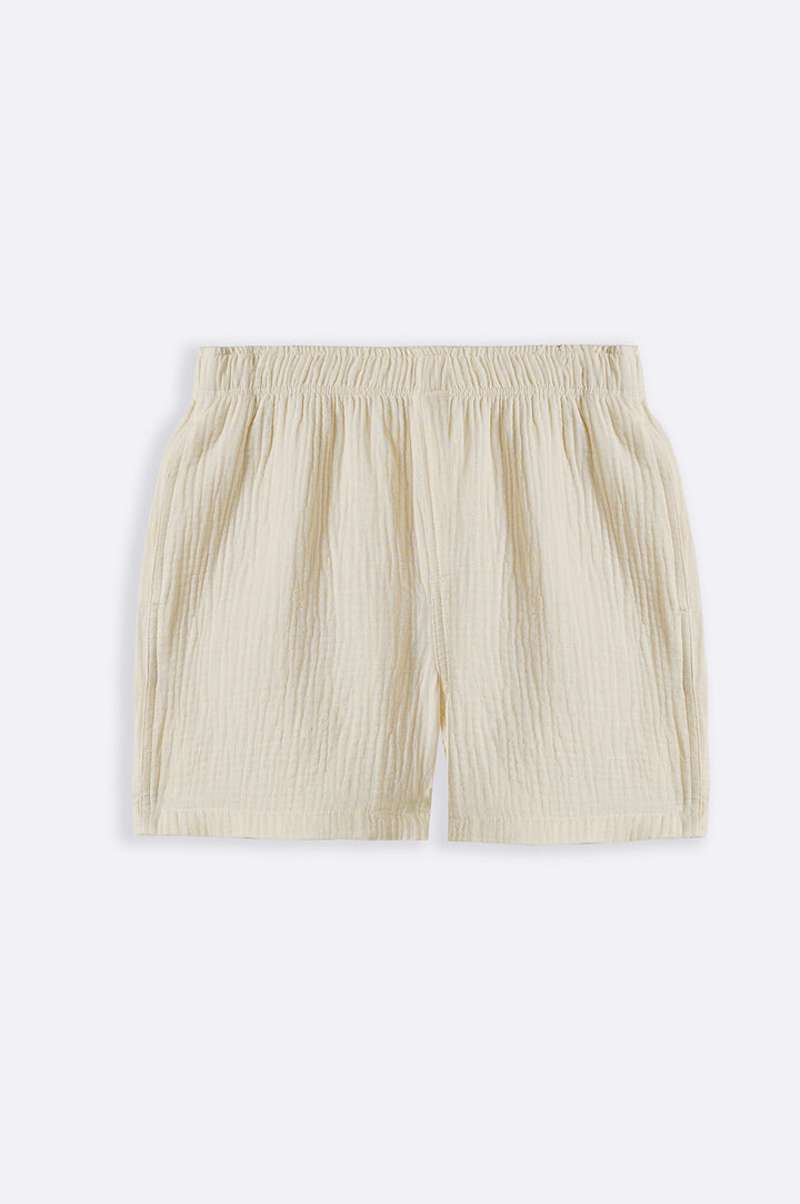 OFF WHITE MUSLIN SHORTS