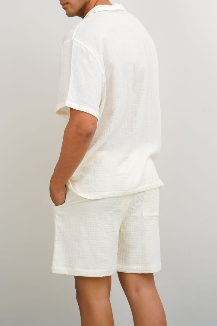 OFF WHITE MUSLIN SHORTS