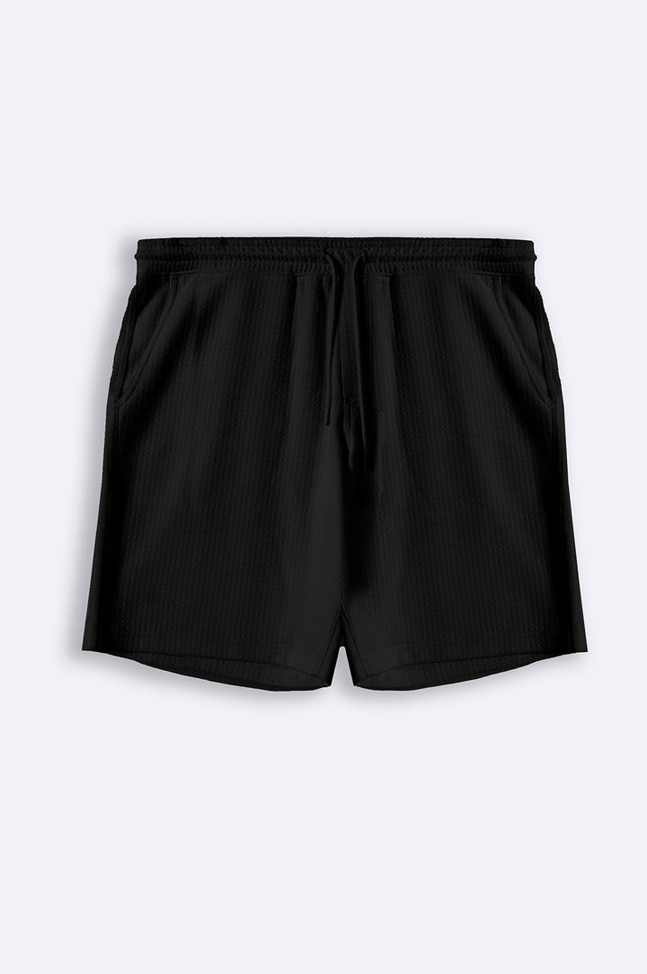 BLACK JACQUARD SHORTS