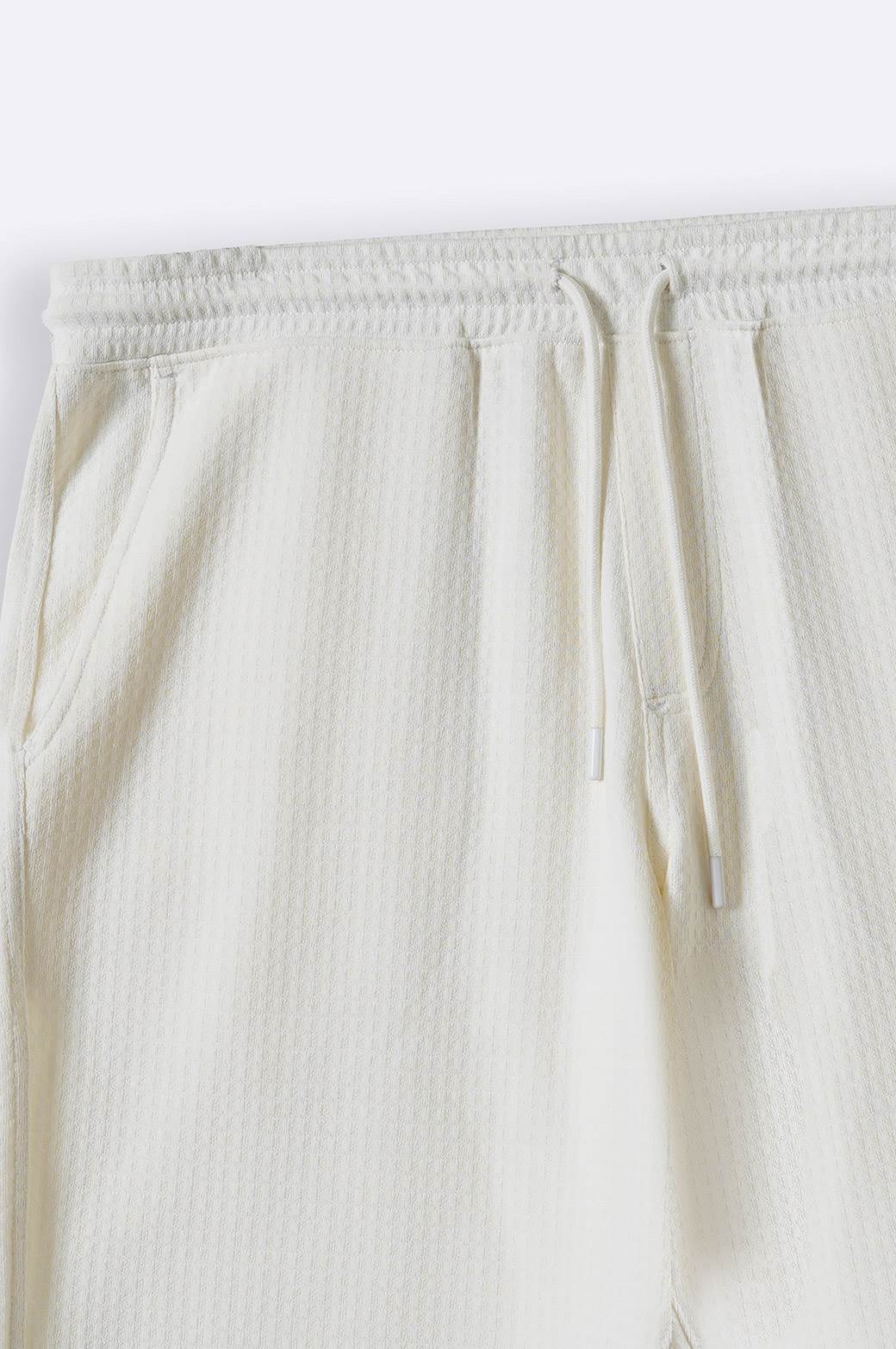 WHITE JACQUARD SHORTS