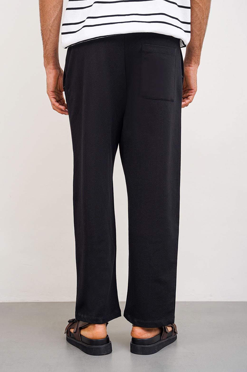 BLACK JOGGER WAIST TROUSERS