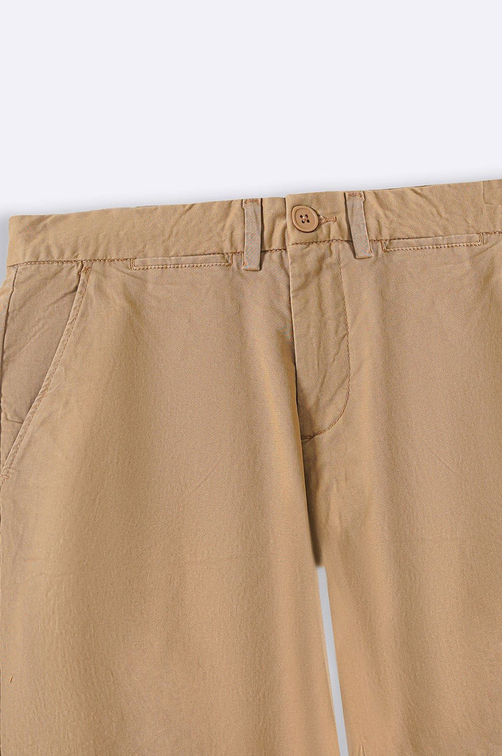 BEIGE BASIC CHINO SHORTS