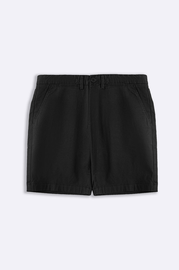 BLACK BASIC CHINO SHORTS