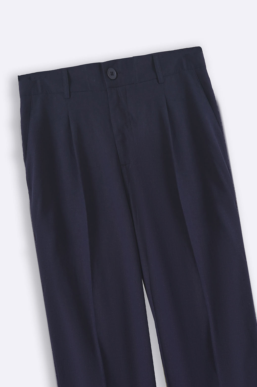 NAVY BASIC LINEN PANTS