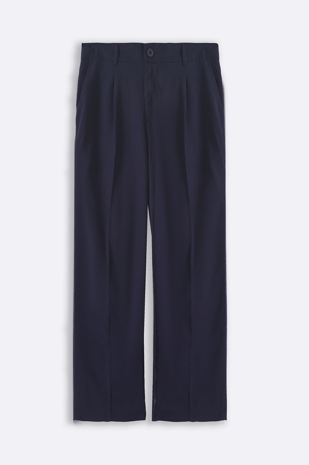 NAVY BASIC LINEN PANTS