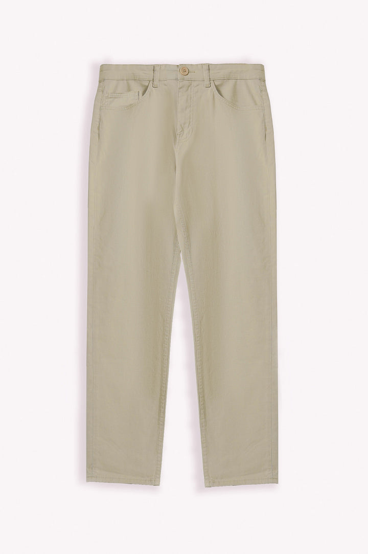 BEIGE STRAIGHT COTTON PANT