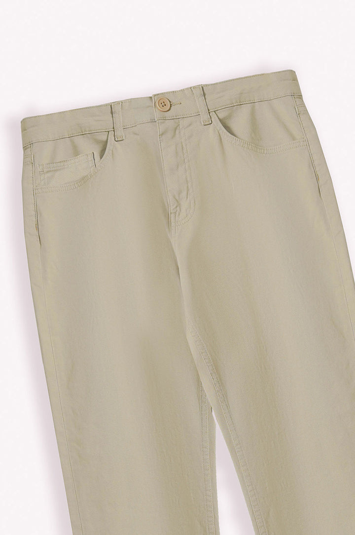 BEIGE STRAIGHT COTTON PANT