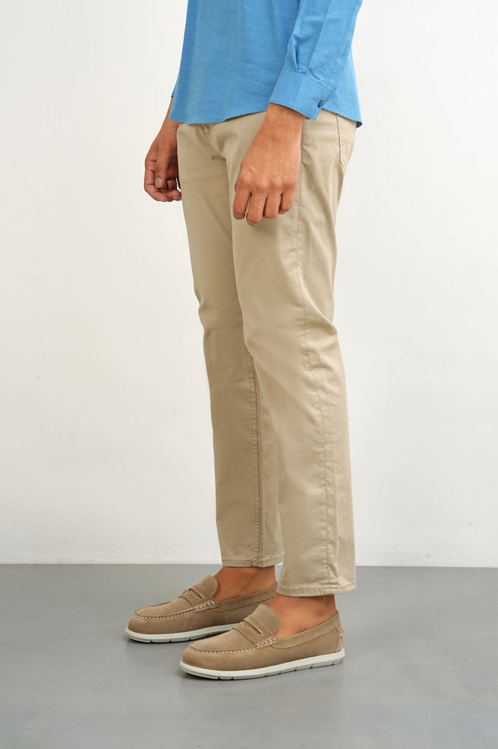 BEIGE STRAIGHT COTTON PANT