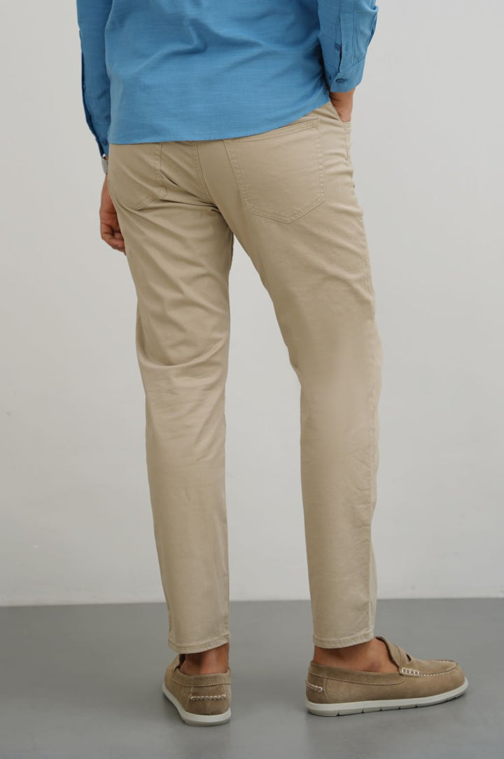 BEIGE STRAIGHT COTTON PANT