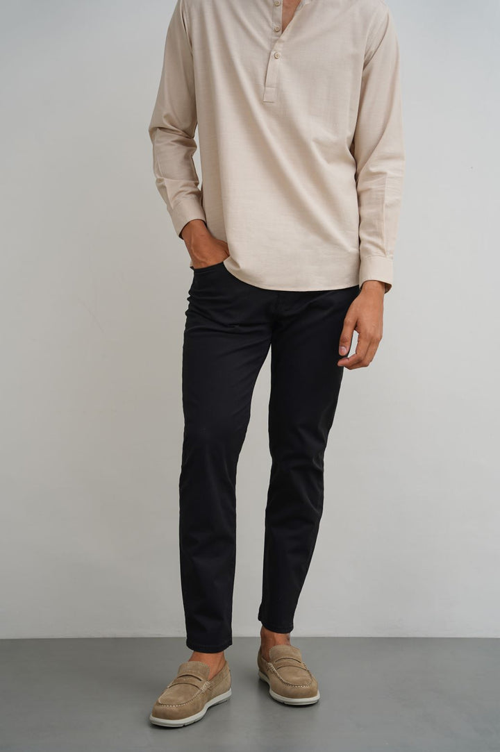 BLACK STRAIGHT COTTON PANT