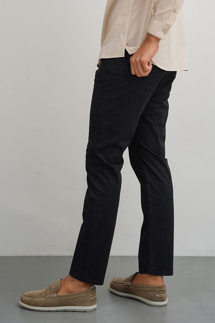 BLACK STRAIGHT COTTON PANT