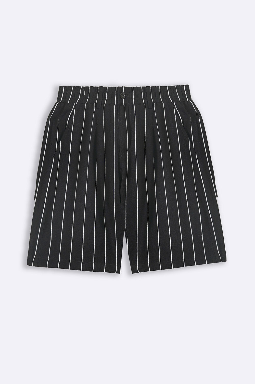 BLACK STRIPPED SHORTS