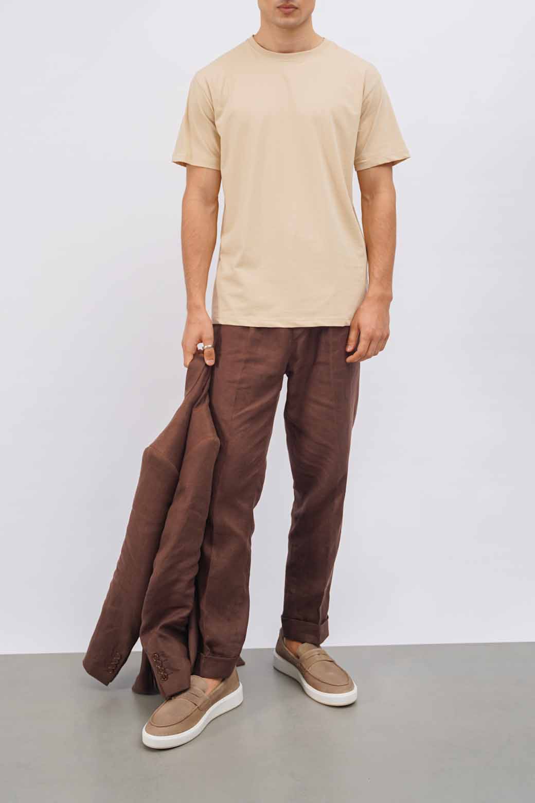 BEIGE ROUND NECK T-SHIRT