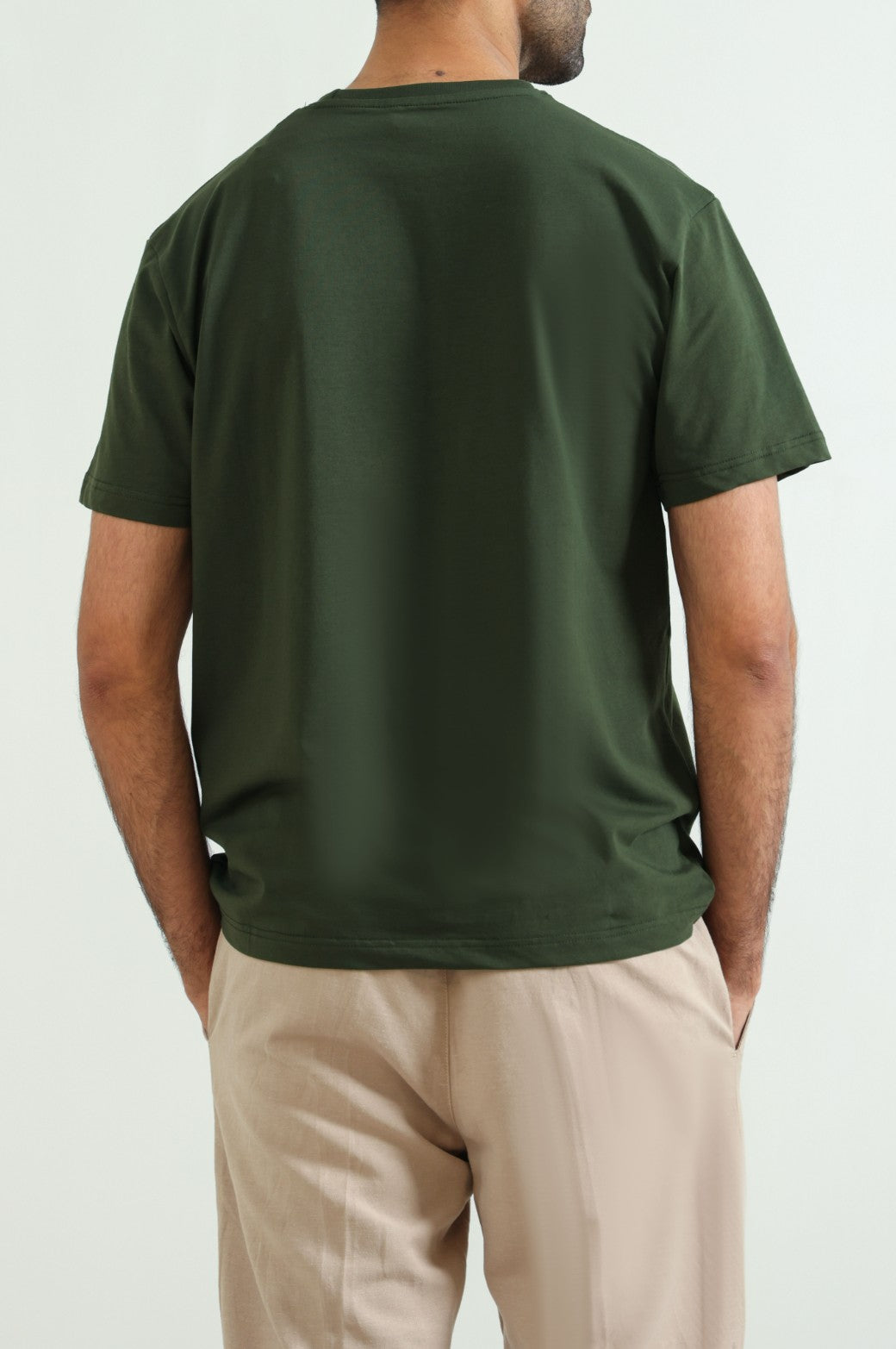 DARK OLIVE ROUND NECK T-SHIRT