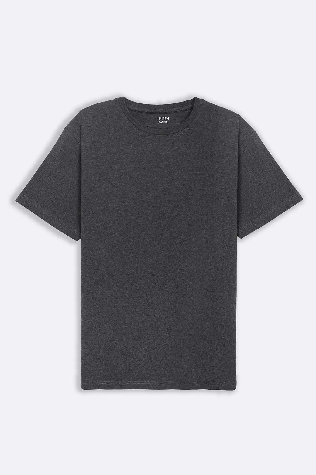 HEATHER CHARCOAL ROUND NECK T-SHIRT