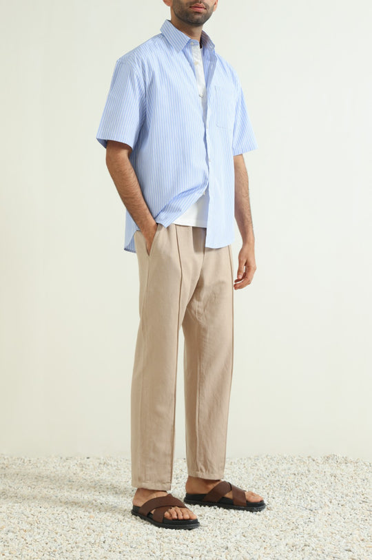 BLUE COTTON STRIPED SHIRT