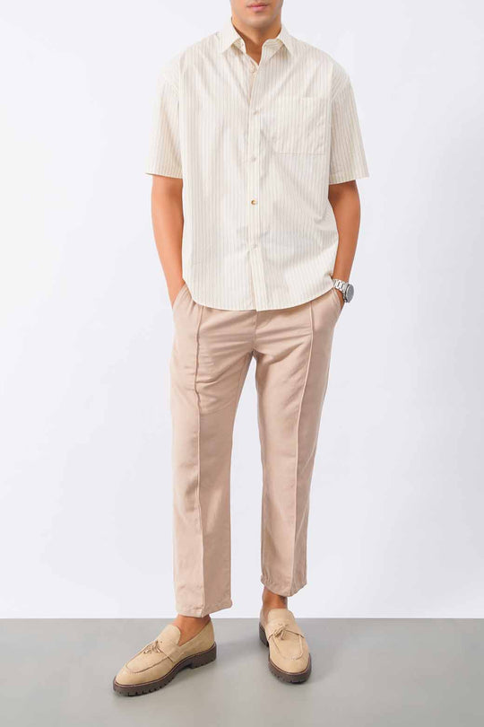 WHITE COTTON STRIPED SHIRT
