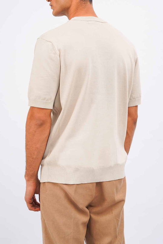 BEIGE KNIT T-SHIRT