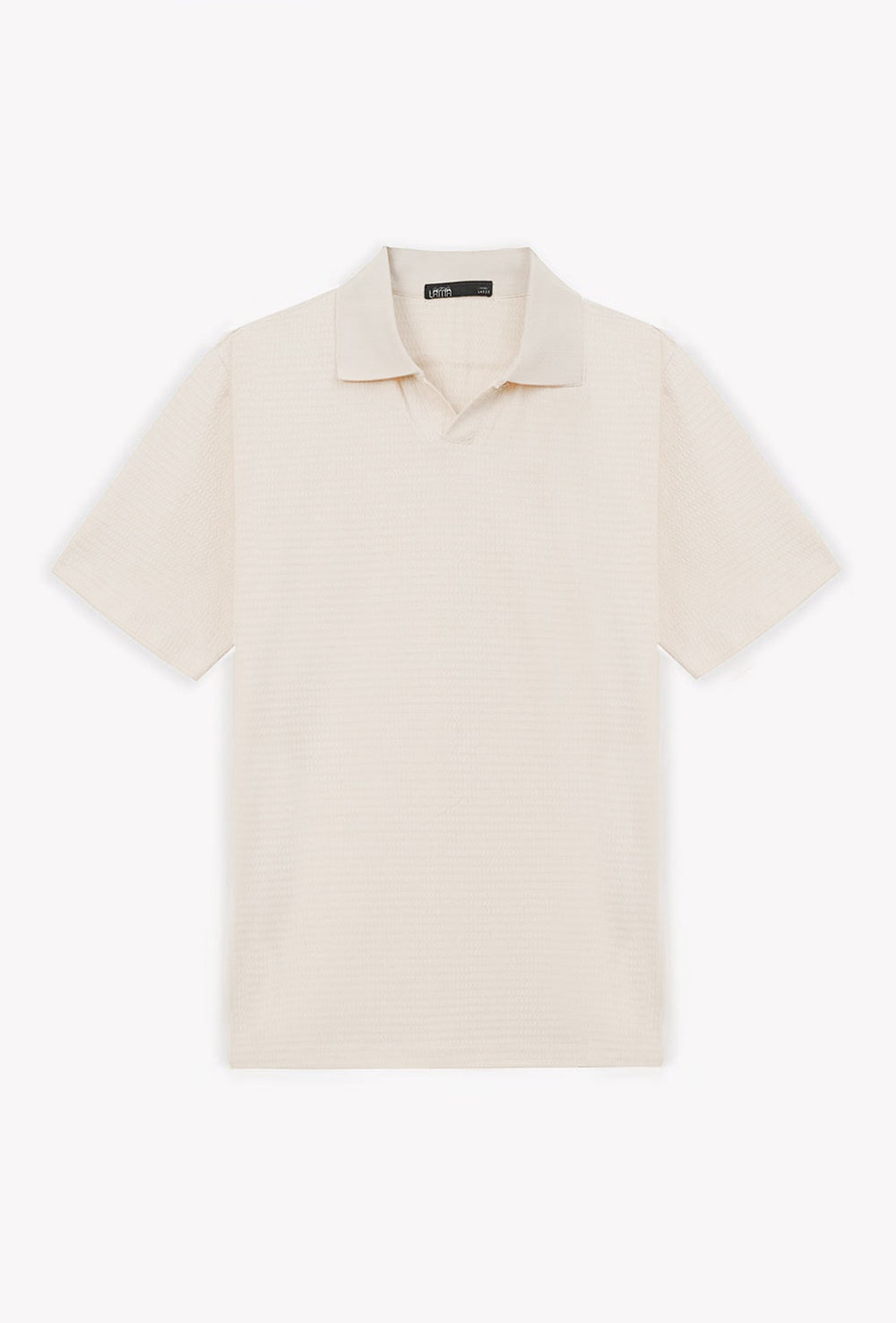 OAT WHITE TENCEL POLO SHIRT