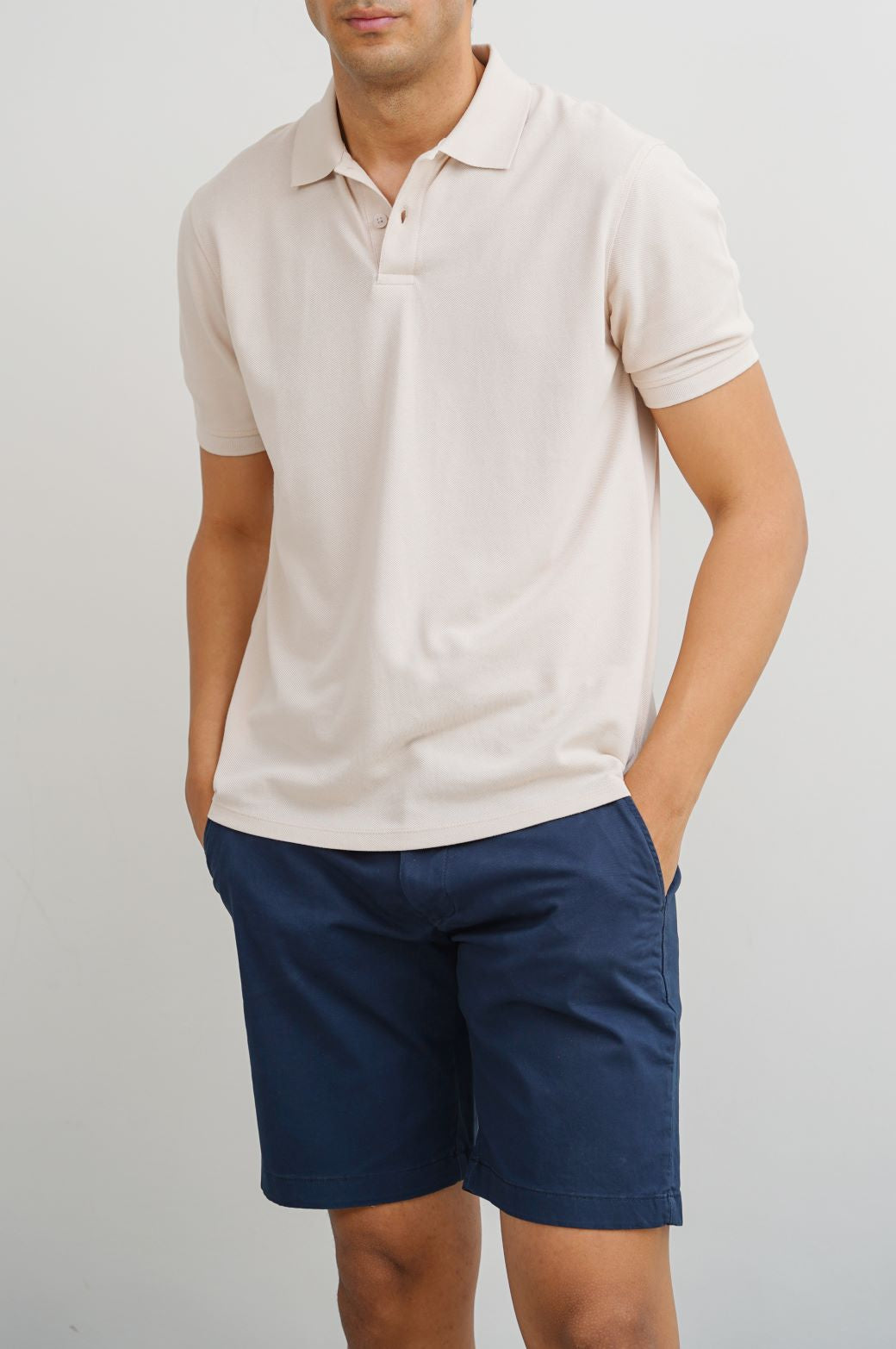 BEIGE PIQUE POLO