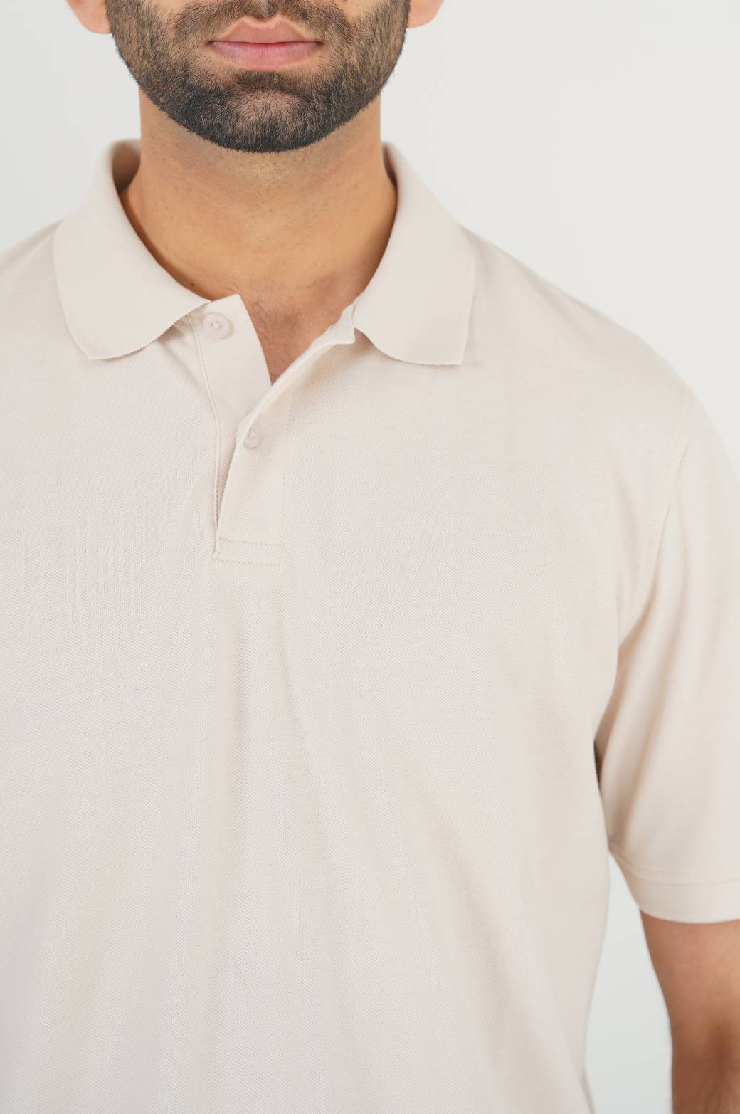 CAMEL PIQUE POLO SHIRT