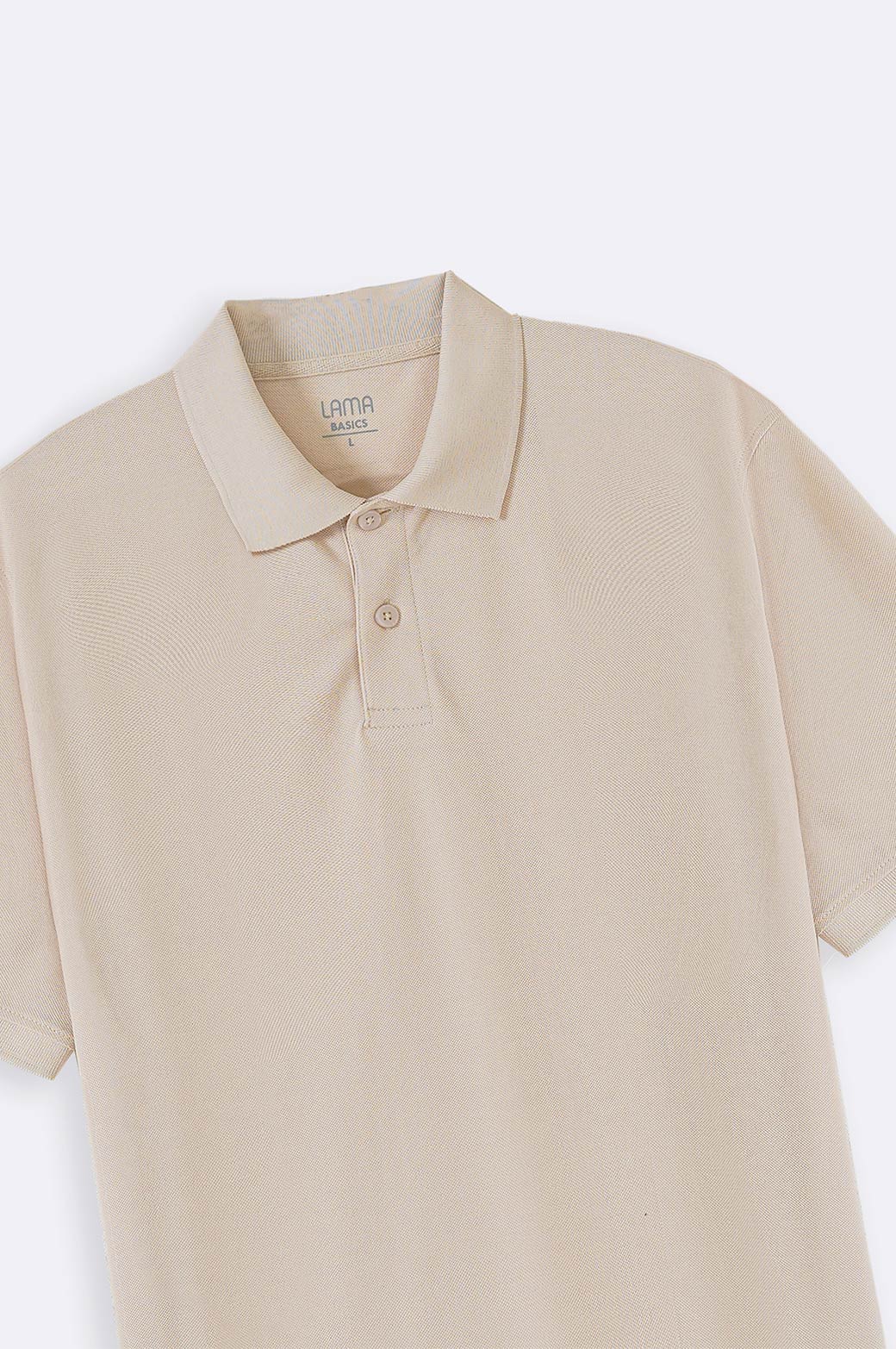 CAMEL PIQUE POLO SHIRT