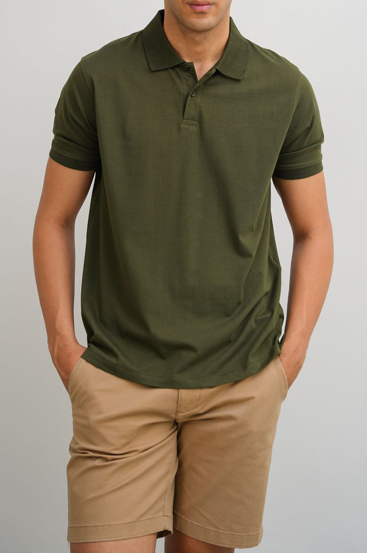 LIGHT OLIVE PIQUE POLO