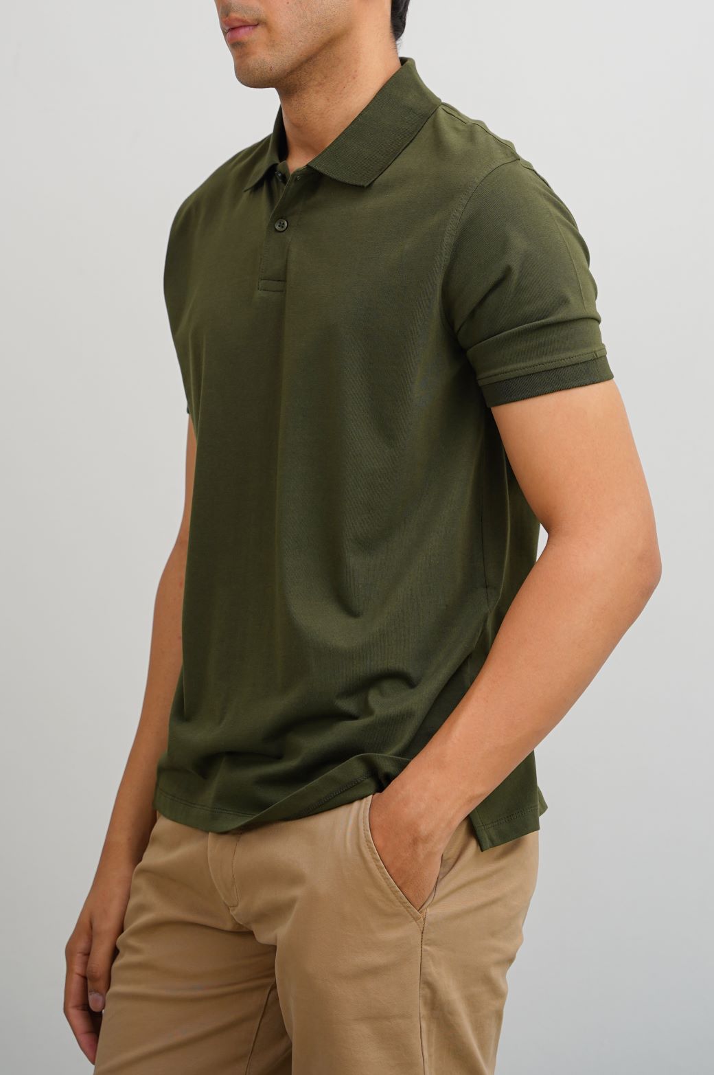 LIGHT OLIVE PIQUE POLO