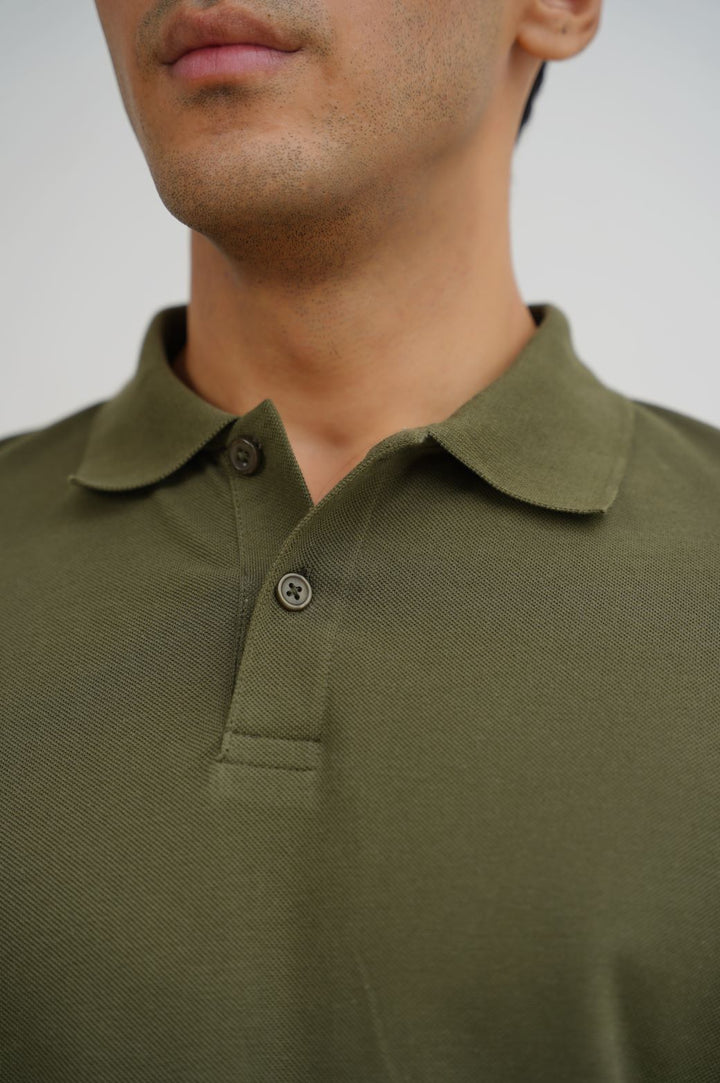 LIGHT OLIVE PIQUE POLO