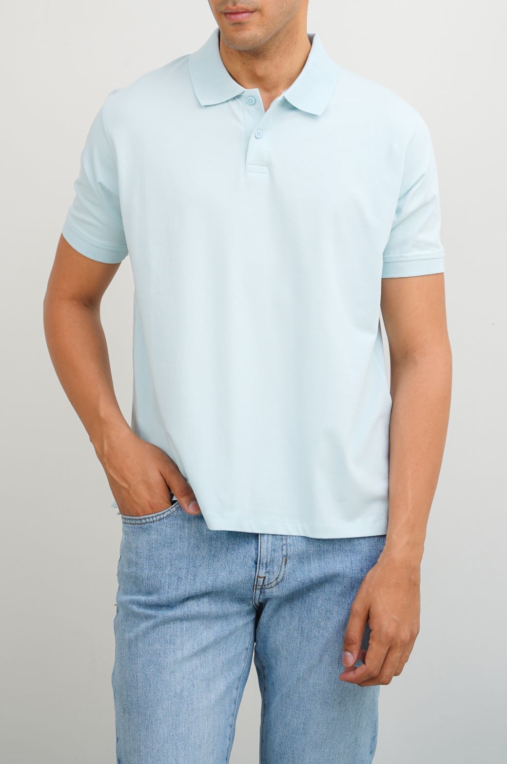 SKY BLUE PIQUE POLO