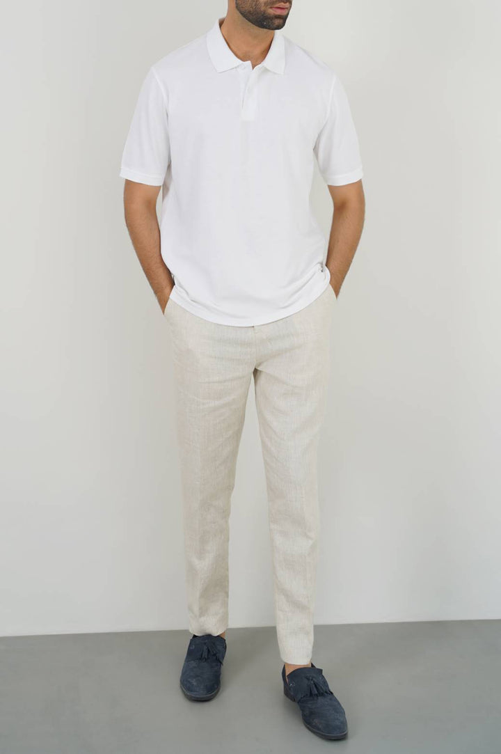 WHITE PIQUE POLO