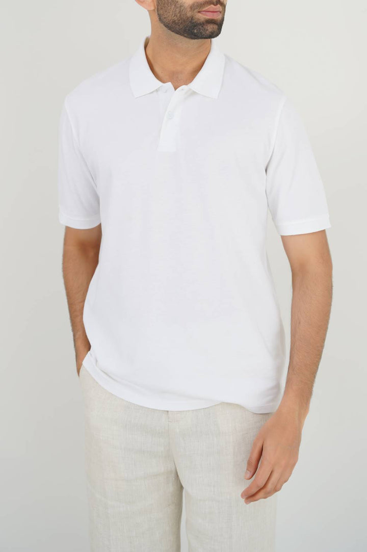 WHITE PIQUE POLO