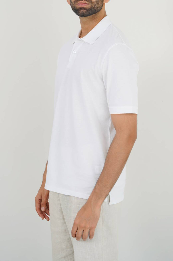 WHITE PIQUE POLO