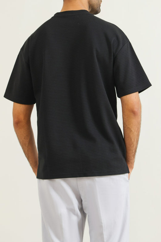 BLACK JACQUARD TEE