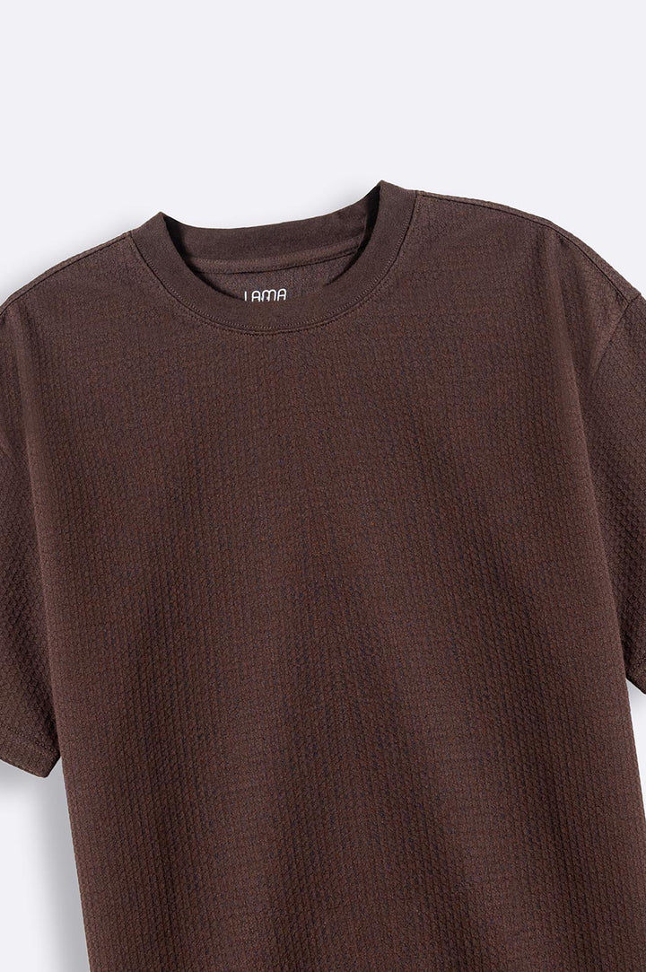 DARK BROWN JACQUARD TEE